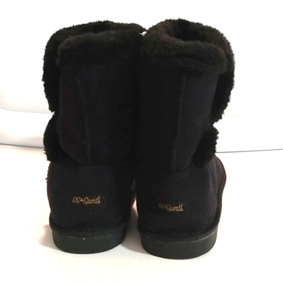 US SPORT BLACK CASUAL FAUX FUR LINED STREETWEAR BOOTS SIZE 7 NWOT - Picture 3 of 6